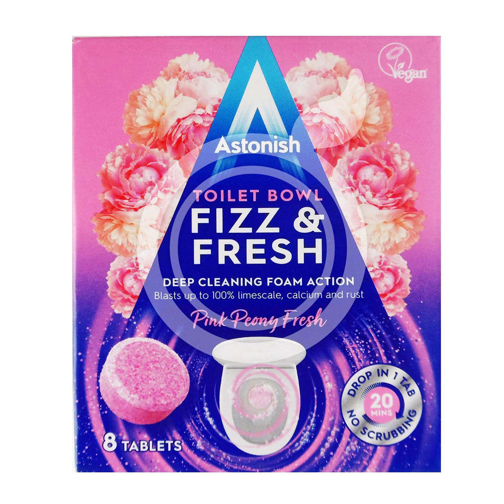 Astonish Toilet Bowl Fizz & Fresh Deep Cleaning Foam Pink Peony Fresh 8 Tabs | Affordable & Durable - Product Image Astonish Toilet Bowl Fizz & Fresh Deep Cleaning Foam Pink Peony Fresh 8 Tabs | Affordable & Durable - Product Image